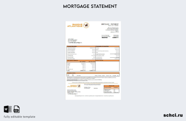 скачать цифровую версию шаблона выписки по ипотеке банка Benin Banque Atlantique